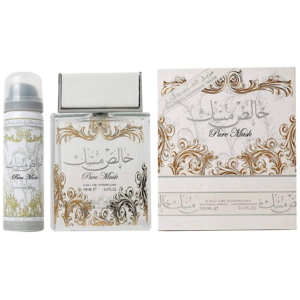 Khalis Musk Pure Musk  ( Duft 100 ml mit Deo 50 ml )  von Lattafa Parfüm ( 19,99 €/100 ml)
